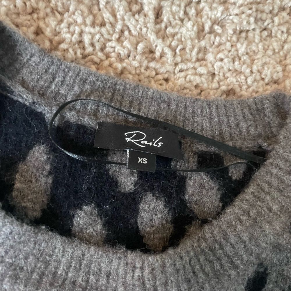 Rails 'Chance' Wool Gray And Black Sweater In Dal… - image 4